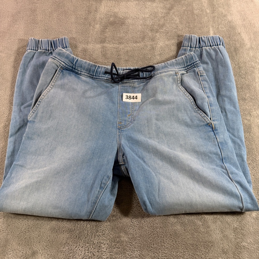 Denizen Jogger Pants Women Size M Light Wash Denim Elastic Waist Drawstring 3249